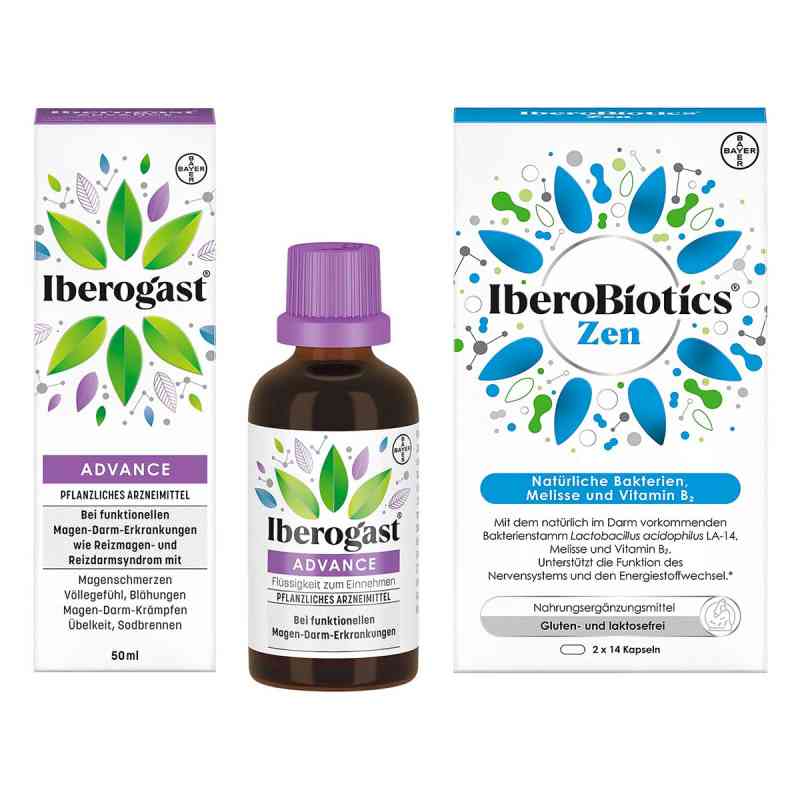 Iberogast Advance 50 ml + Iberobiotics Zen Kapseln 2x14 Stück 1 Pck von Bayer Vital GmbH PZN 08102847