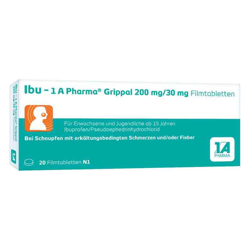 Ibu-1a Pharma Grippal 200 mg/30 mg Filmtabletten 20 stk von 1 A Pharma GmbH PZN 14141365
