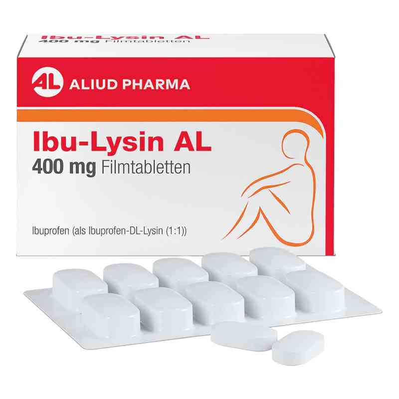 Ibu-Lysin AL 400 mg Filmtabletten bei akuten Schmerzen 20 stk von ALIUD Pharma GmbH PZN 18021250