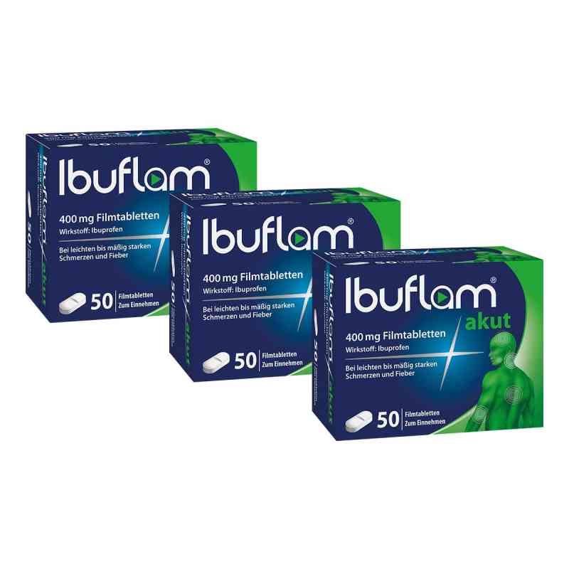 Ibuflam Akut 400 mg Ibuprofen Schmerztabletten 3x50 stk von A. Nattermann & Cie GmbH PZN 08102429