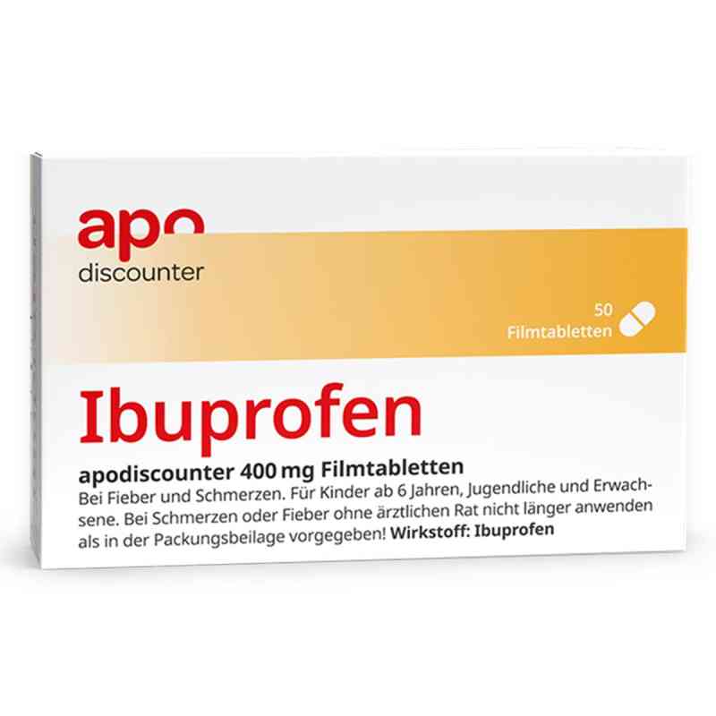 Ibuprofen 400 mg Schmerztabletten von apodiscounter 50 stk von JUTA Pharma GmbH PZN 18413033