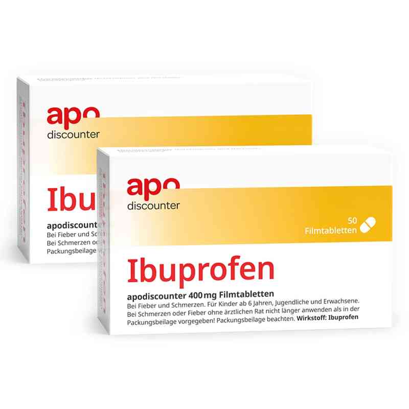 Ibuprofen 400 mg von apodiscounter 2x50 stk von Interpharm GmbH PZN 08106990