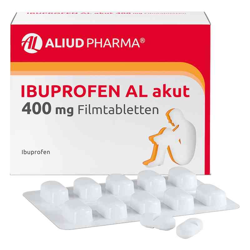 Ibuprofen AL akut 400 mg Filmtabletten bei akuten Schmerzen 10 stk von ALIUD Pharma GmbH PZN 05020869