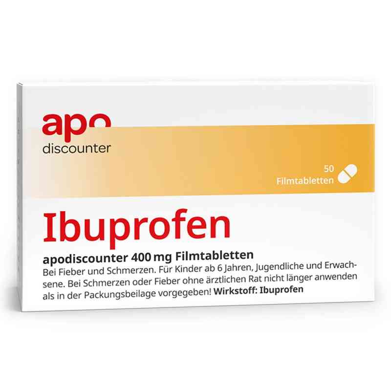 Ibuprofen Apodiscounter 400 Mg Schmerztabletten 50 stk von Apotheke im Paunsdorf Center PZN 18240348