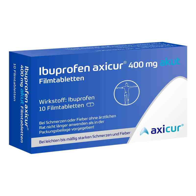 Ibuprofen Axicur 400 Mg Akut Filmtabletten 10 stk von axicorp Pharma GmbH PZN 18379477