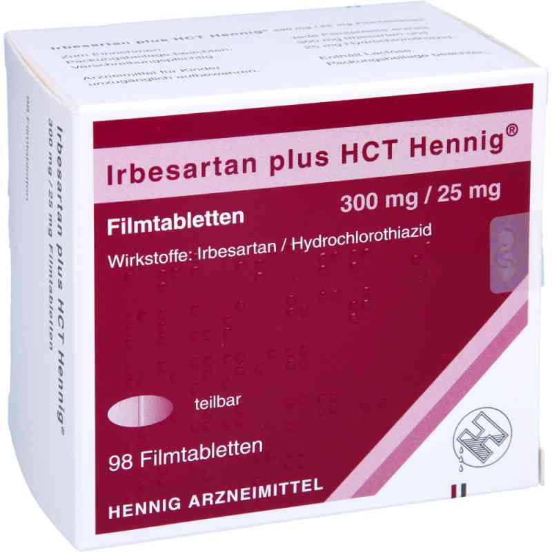 Irbesartan plus HCT Hennig 300mg/25mg 98 stk von Hennig Arzneimittel GmbH & Co. KG PZN 09782843