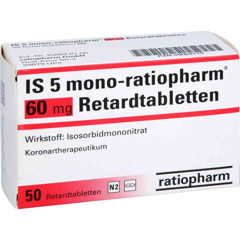 Is 5 mono-ratiopharm 60 mg Retardtabletten 50 stk von ratiopharm GmbH PZN 09002710