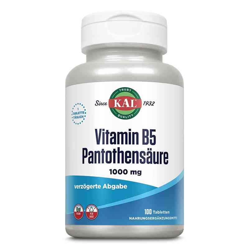 KAL Vitamin B5 1000 mg Pantothensäure Tabletten 100 stk von Supplementa GmbH PZN 15880403
