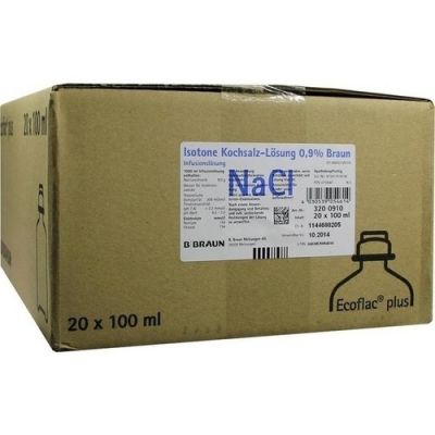 Kochsalzlösung 0,9% Ecoflac Plus 20X100 ml von B. Braun Melsungen AG PZN 03710647