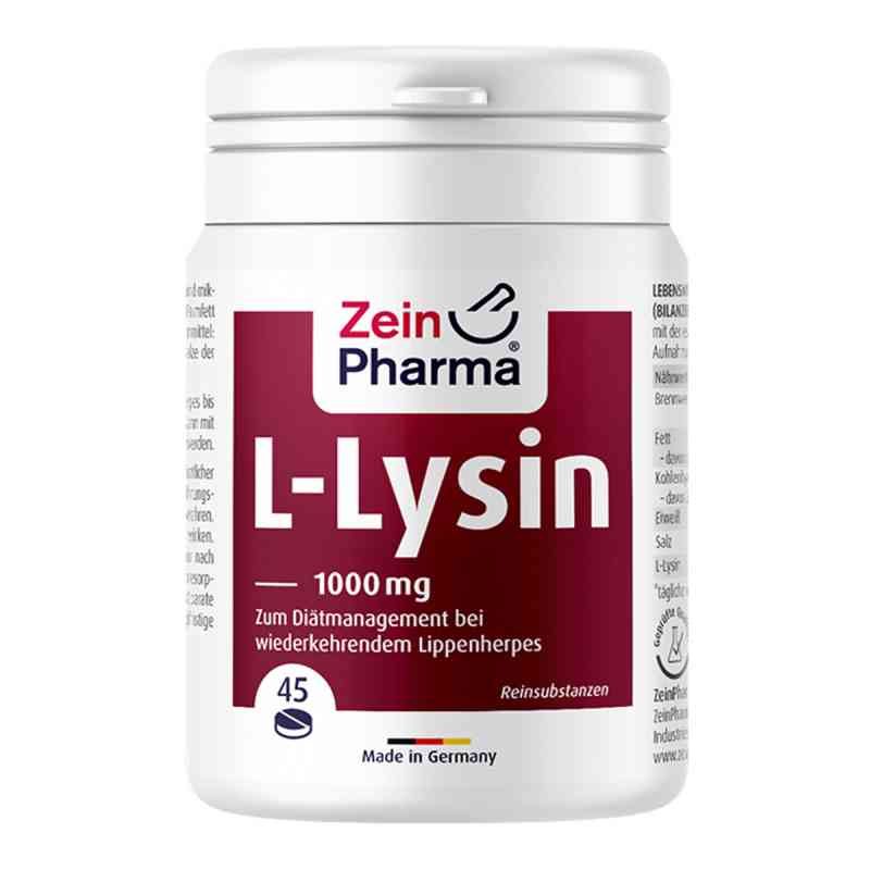 L-lysin 1000 mg Zitrone Kautabletten 45 stk von Zein Pharma - Germany GmbH PZN 11161597