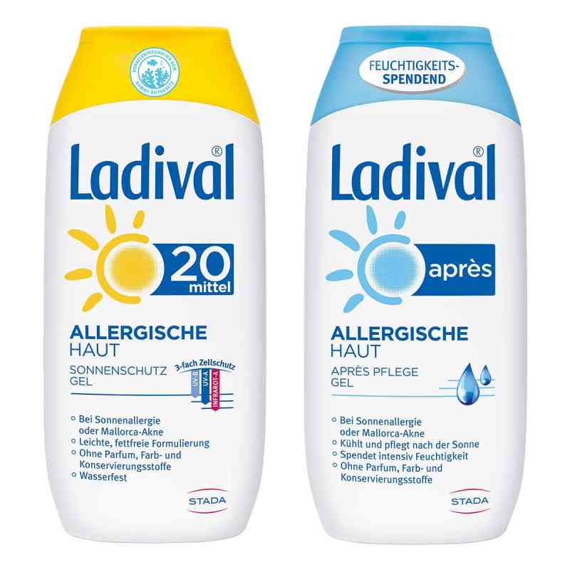 Ladival allergische Haut Gel LSF 20 und Apres Gel 2x200 ml von STADA Consumer Health Deutschlan PZN 08100926