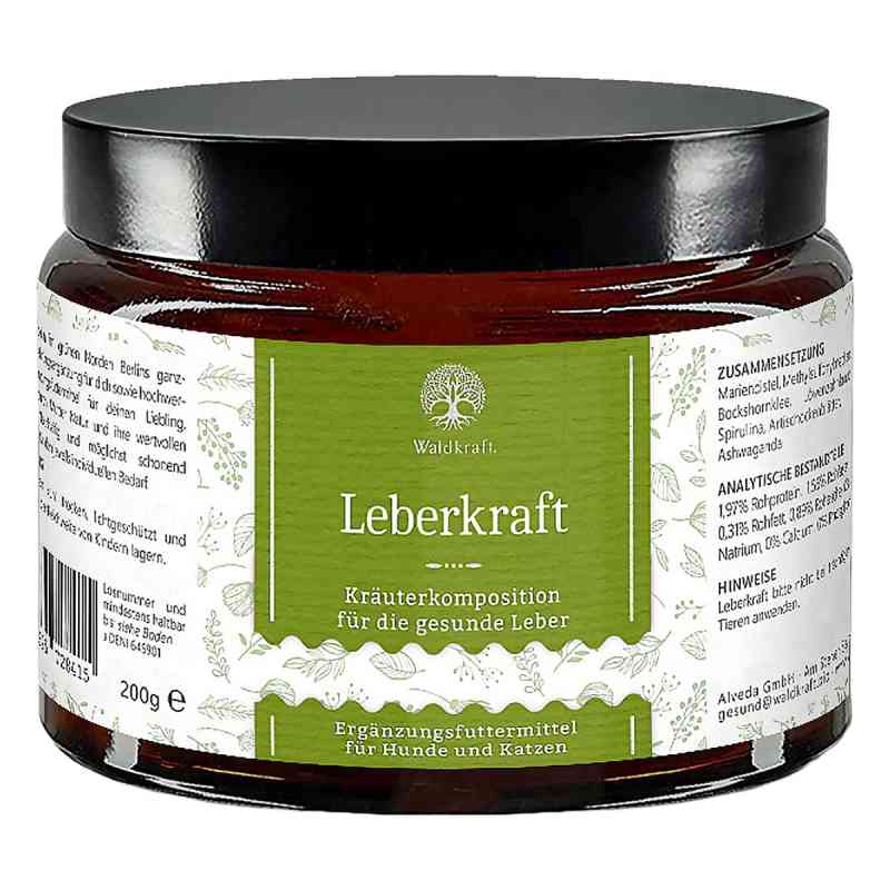 Leberkraft Kräuterpulver Waldkraft Plv.f.hund/kat. 200 g von Alveda GmbH PZN 20637372