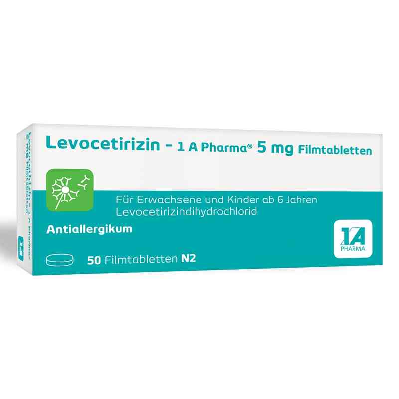 Levocetirizin - 1 A Pharma® 5 mg Filmtabletten 50 stk von 1 A Pharma GmbH PZN 14243976