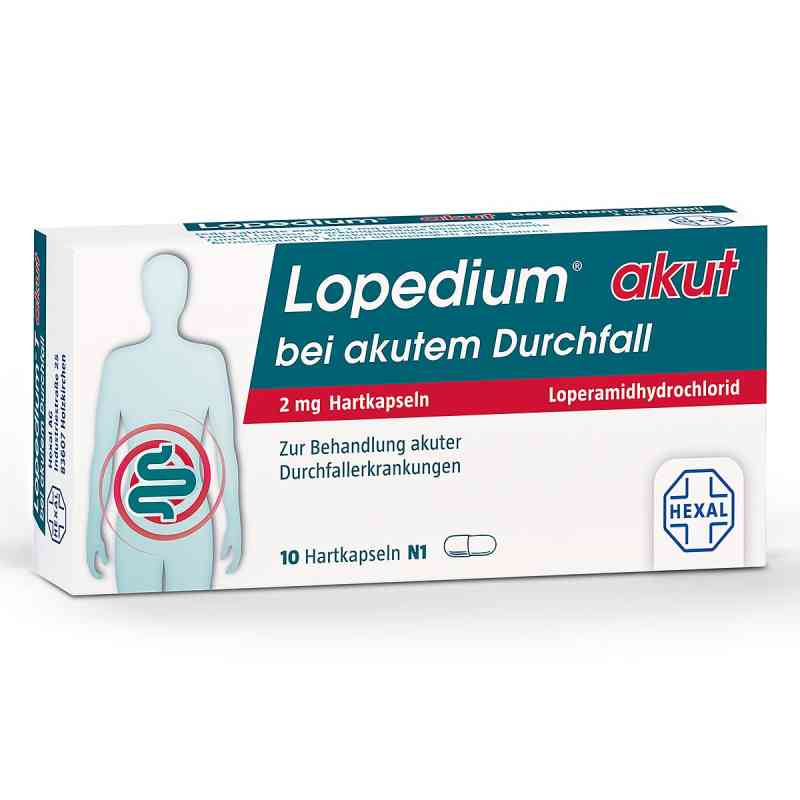 Lopedium® akut bei akutem Durchfall 2 mg Hartkapseln 10 stk von Hexal AG PZN 01939446