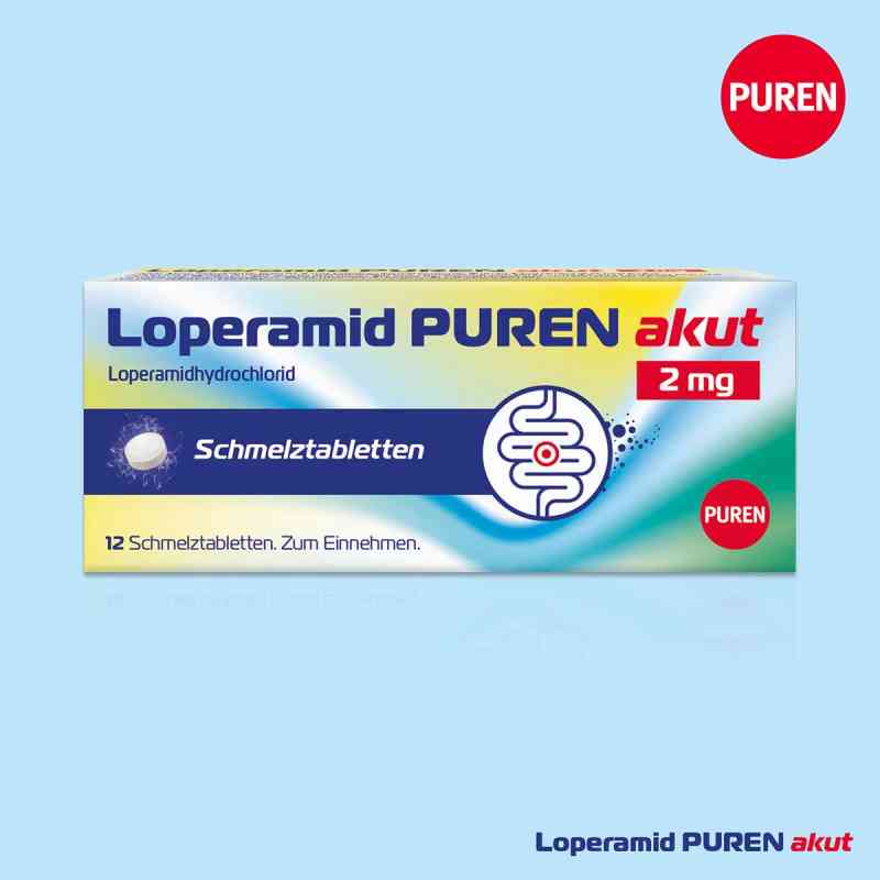 Loperamid Puren Akut 2 mg Schmelztabletten 6 stk von PUREN Pharma GmbH & Co. KG PZN 18352165