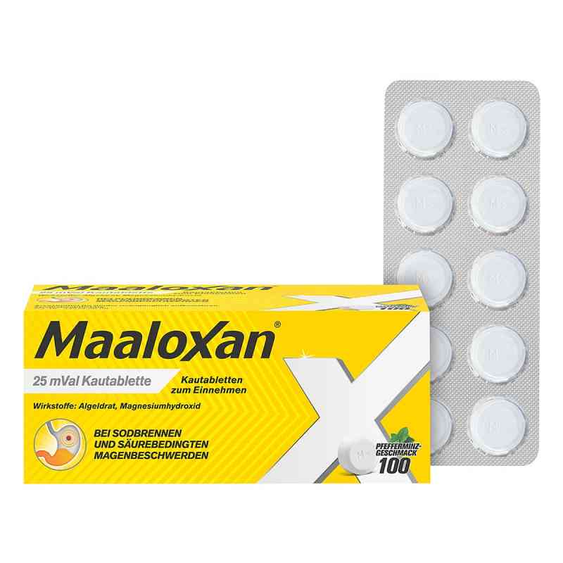 MAALOXAN Kautabletten bei Sodbrennen mit Magenschmerzen 100 stk von A. Nattermann & Cie GmbH PZN 01423607