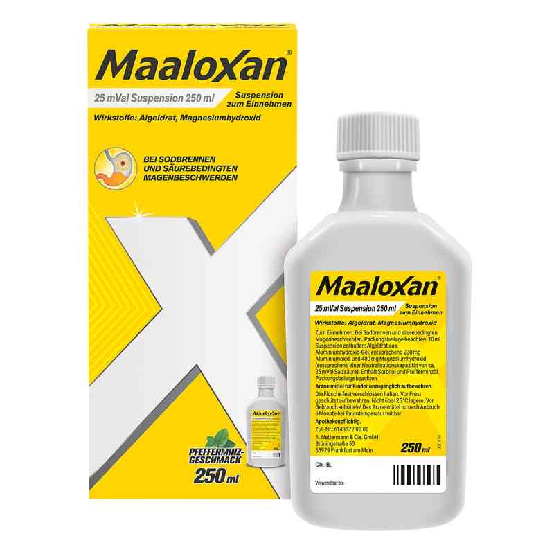 MAALOXAN Suspension bei Sodbrennen mit Magenschmerzen 250 ml von A. Nattermann & Cie GmbH PZN 01427479