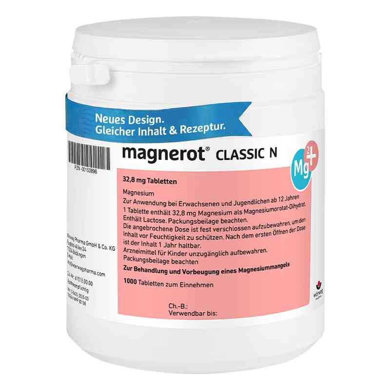 Magnerot Classic N Tabletten 1000 stk von Wörwag Pharma GmbH & Co. KG PZN 00153896