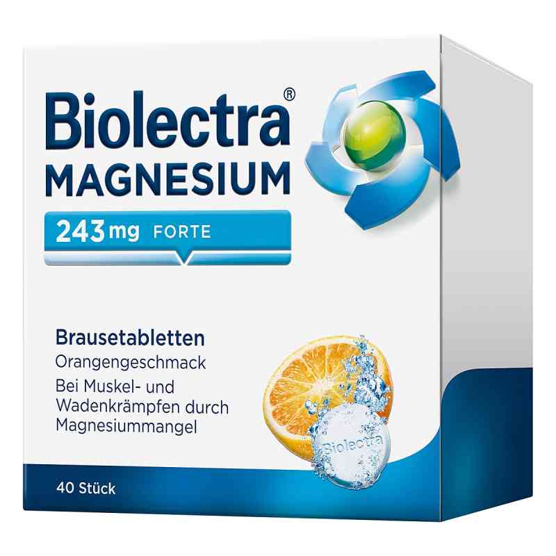 Magnesium Biolectra 243 forte Orange Brausetabletten 40 stk von HERMES Arzneimittel GmbH PZN 06789307