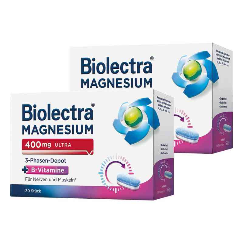 Magnesium Biolectra 400 mg Ultra 3-Phasen-Depot 2x30 stk von HERMES Arzneimittel GmbH PZN 08106038