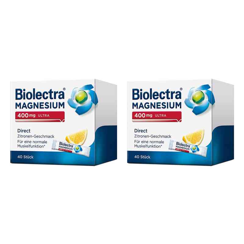 Magnesium Biolectra 400 mg Ultra Direct Zitrone 2x40 stk von HERMES Arzneimittel GmbH PZN 08106040