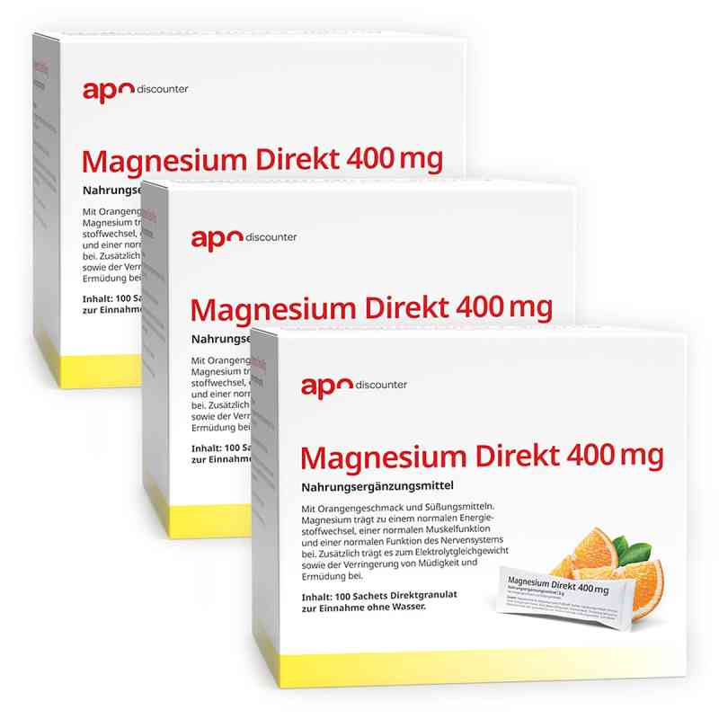 Magnesium Direkt 400 mg von apodiscounter 3x100X2 g von apo.com Group GmbH PZN 08104281