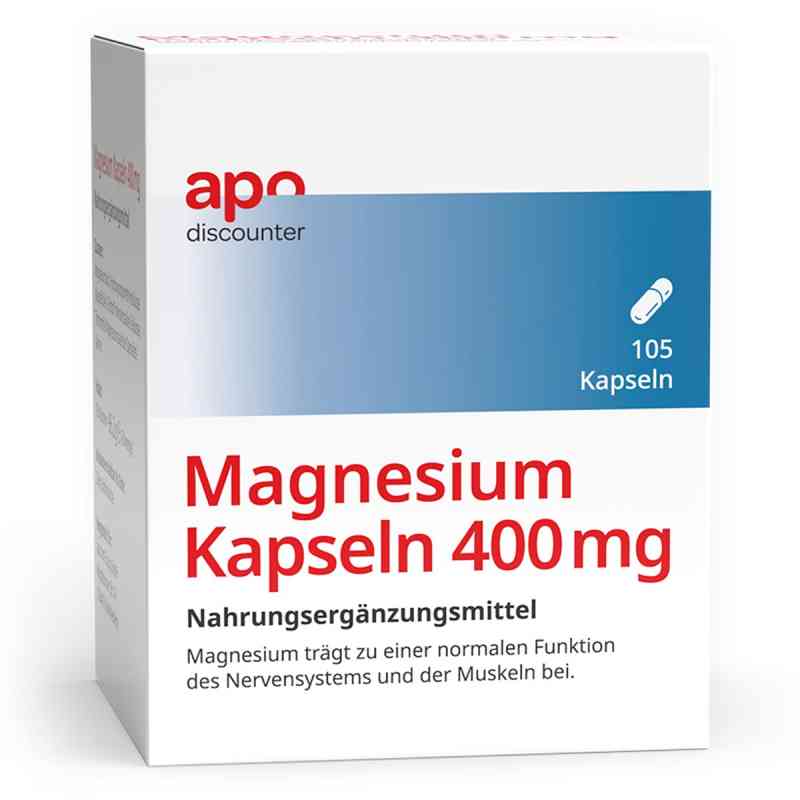 Magnesium Kapseln 400 mg von apodiscounter 105 stk von apo.com Group GmbH PZN 18203117