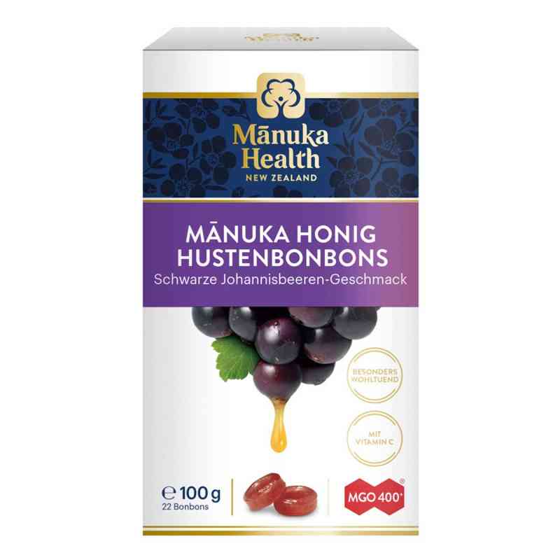 Manuka Health Mgo 400+ Lutschbonb.schw.johannisb. 100 g von Hager Pharma GmbH PZN 15874928