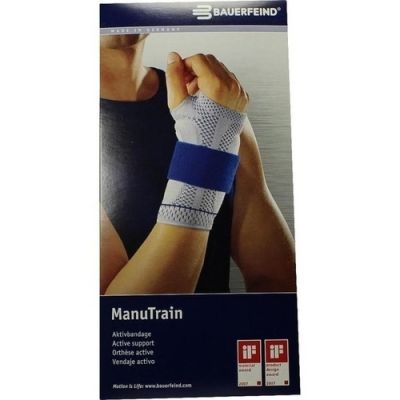 Manutrain Handgelenkbandage Größe 4 links schwarz 1 stk von Bauerfeind AG / Orthopädie PZN 07552381
