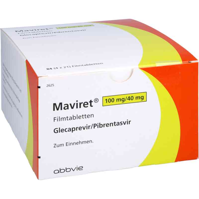 Maviret 100 mg/40 mg Filmtabletten 4X21 stk von AbbVie Deutschland GmbH & Co. KG PZN 13445985