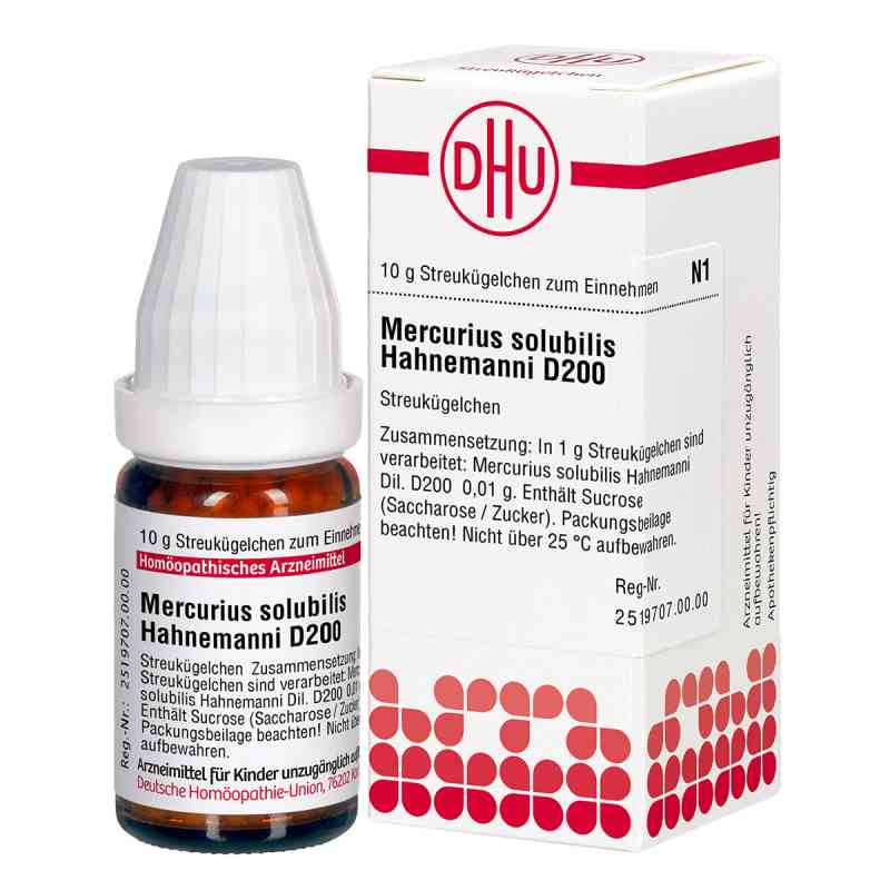 Mercurius Solub. D200 Globuli Hahnemann 10 g von DHU-Arzneimittel GmbH & Co. KG PZN 02927379