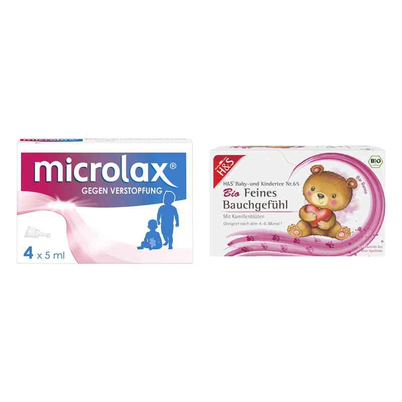 Microlax mit kurzem Tubenhals Rektallösung + Bio Baby/Kindertee 1 Set von  PZN 08106232