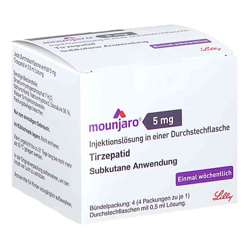 Mounjaro® 5 Mg Injektionslösung 4 stk von LILLY DEUTSCHLAND GmbH PZN 18863523