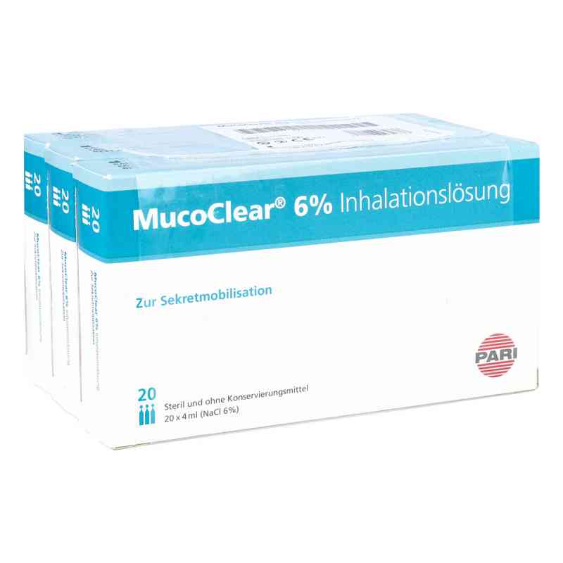 Mucoclear 6% Nacl Inhalationslösung 60X4 ml von Pari GmbH Pharma -und Apothekenservice PZN 03352998