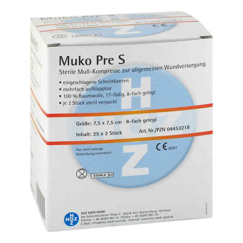 Mukopre S 7,5x7,5cm 8fach sterile Mullkompresse 25X2 stk von HOZ MEDI WERK Produktions- u.Vertriebs GmbH & Co.K PZN 04453218