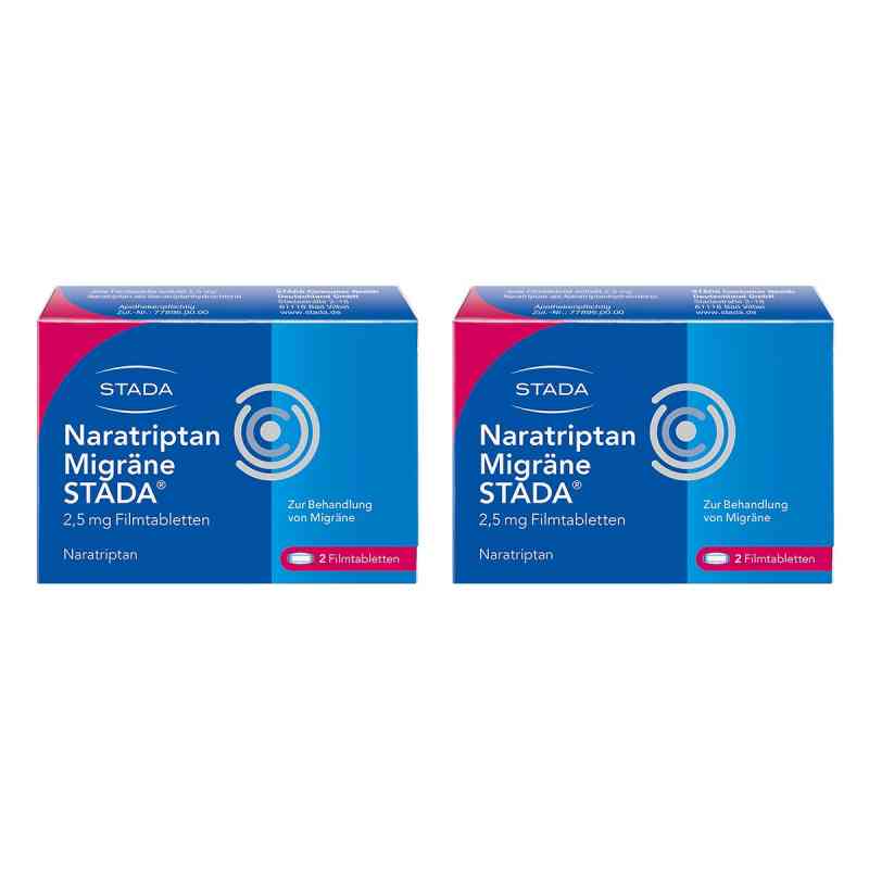 Naratriptan Migräne STADA 2,5mg 2x2 stk von STADA Consumer Health Deutschland GmbH PZN 08102769