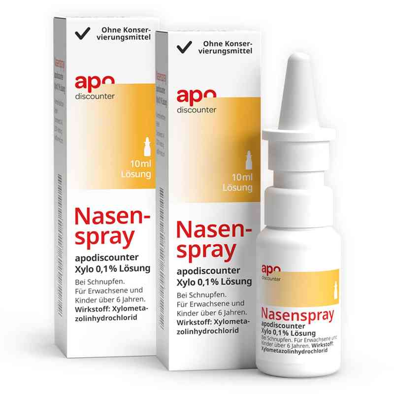 Nasenspray mit Xylometazolin 0,1 % von apodiscounter 2x10 ml von Fairmed Healthcare GmbH PZN 08104037
