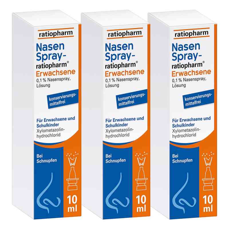 NasenSpray ratiopharm Erwachsene 3x10 ml von ratiopharm GmbH PZN 08101630