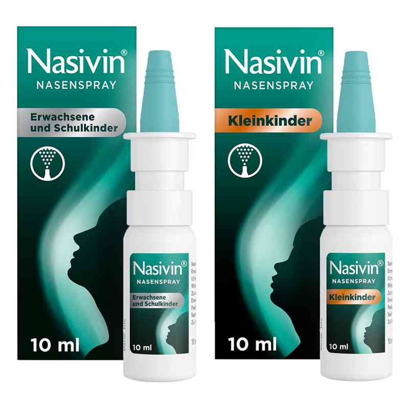 Nasivin Nasenspray 10 ml + Nasivin Nasenspray Kleinkinder 10 ml 1 stk von  PZN 08102442