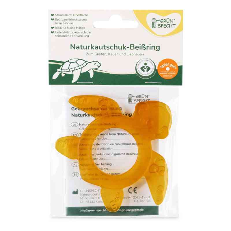 Naturkautschuk-Beißring, Schildkröte 1 stk von GRÜNSPECHT Naturprodukte GmbH PZN 08108617
