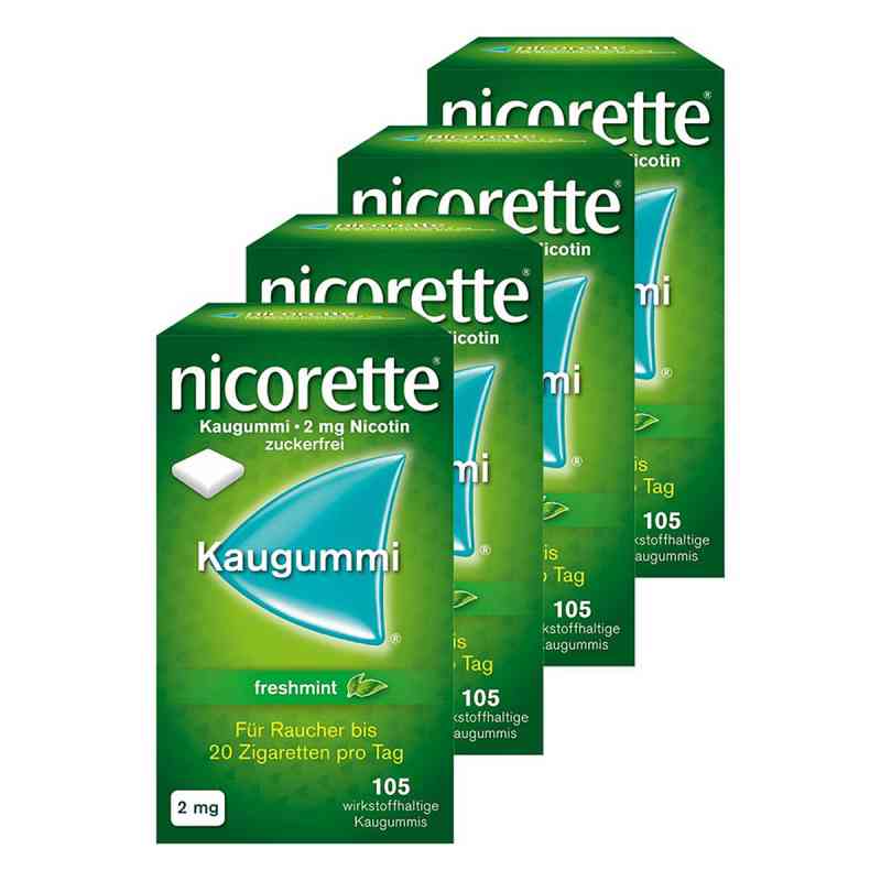 nicorette® Kaugummi 2 mg freshmint 4 x 105 stk von Kenvue Germany GmbH (OTC) PZN 08101509