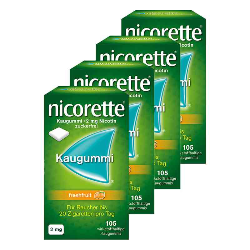 nicorette® Kaugummi 2 mg freshruit 4 x105 stk von Kenvue Germany GmbH (OTC) PZN 08101506