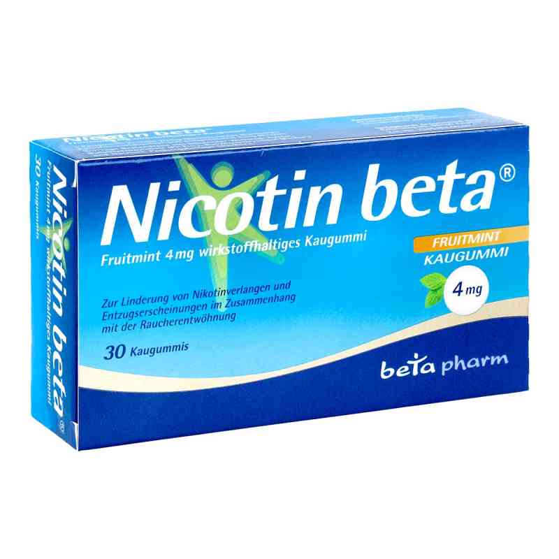 Nicotin Beta Fruitmint 4 Mg wirkstoffhaltiges Kaugummi 30 stk von betapharm Arzneimittel GmbH PZN 13162572