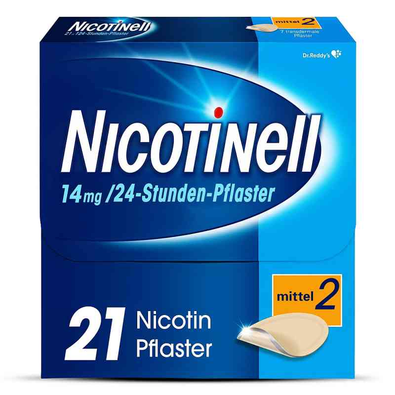 Nicotinell 14mg/24-Stunden-Nikotinpflaster, Mittel (2) 21 stk von Cooper Consumer Health Deutschland GmbH PZN 00110071