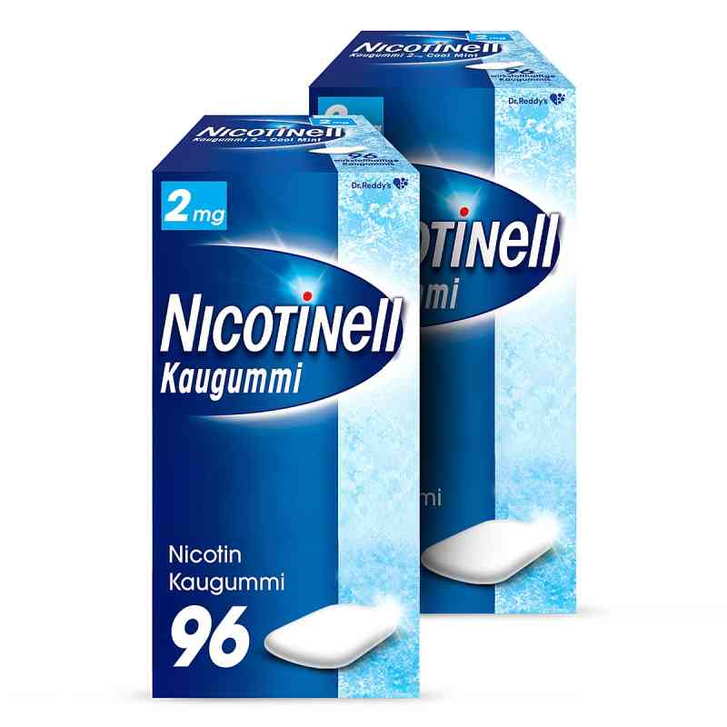 Nicotinell Kaugummi 2 mg Cool Mint (Minz-Geschmack) 2x96 stk von Cooper Consumer Health Deutschland GmbH PZN 08107013
