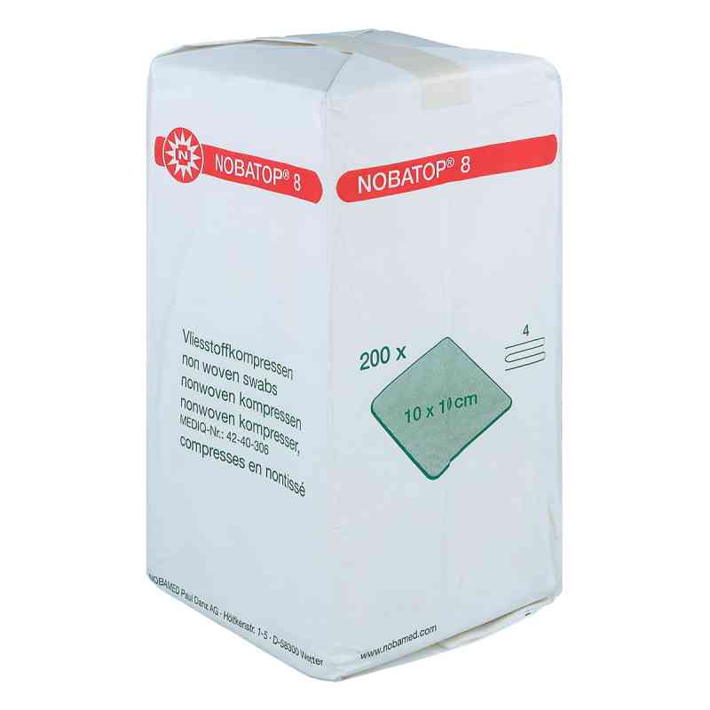 Nobatop 8 Kompressen 10x10cm unsteril 200 stk von NOBAMED Paul Danz AG PZN 07099208