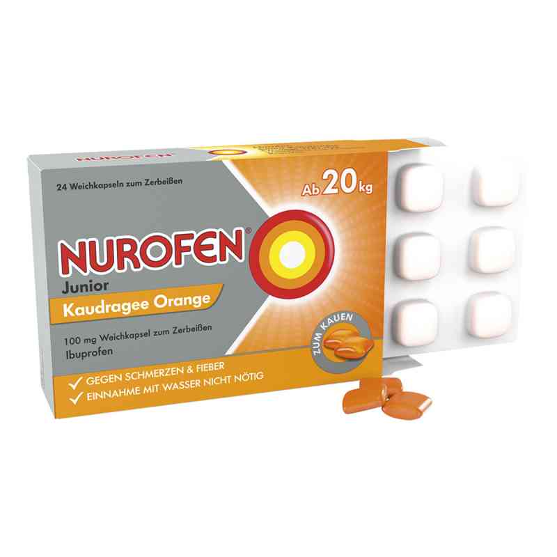 Nurofen Junior Kaudragee Orange 100 mg 24 stk von Reckitt Benckiser Deutschland Gm PZN 13475265