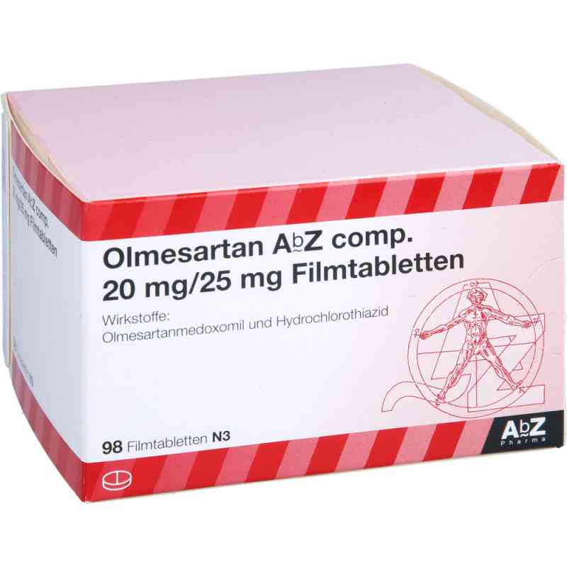 Olmesartan Abz compositus 20 mg/25 mg Filmtabletten 98 stk von AbZ Pharma GmbH PZN 12370759