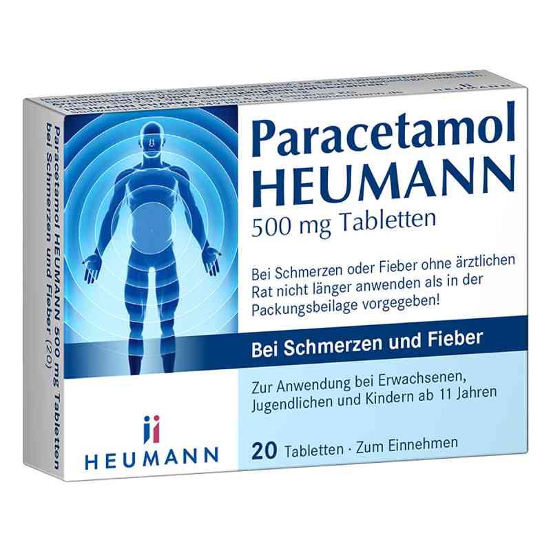 Paracetamol HEUMANN 500 mg Tabletten bei Schmerzen und Fieber 20 stk von HEUMANN PHARMA GmbH & Co. Generica KG PZN 16352066