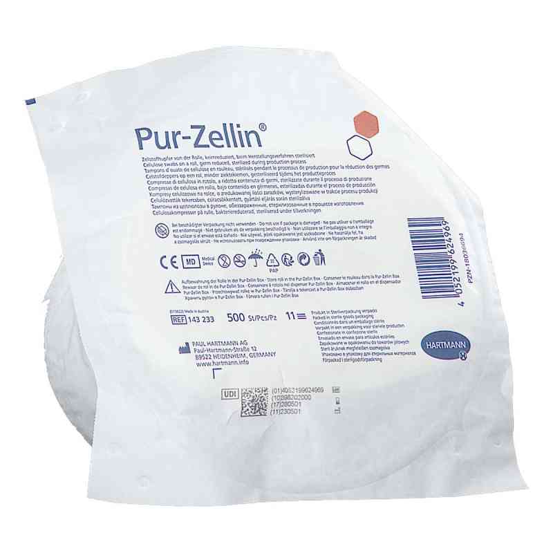 Pur-zellin 4x5 Cm Keimreduziert Rolle 500 stk von PAUL HARTMANN AG PZN 18036694